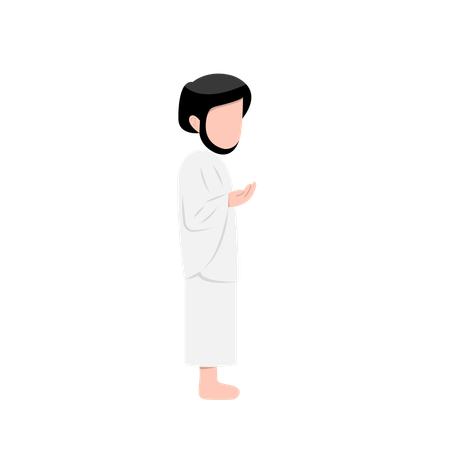 Hombre yendo al Hajj de peregrinación  Ilustración