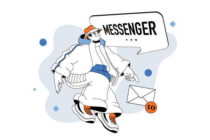 Hombre recibiendo notificación por correo electrónico  Ilustración