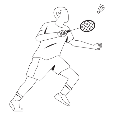 Hombre, compensación, bádminton  Ilustración