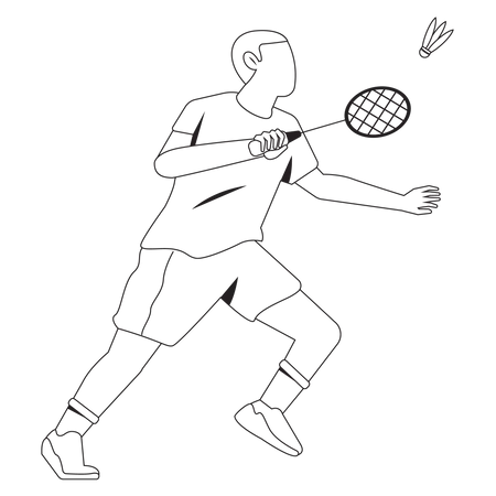 Hombre, compensación, bádminton  Ilustración