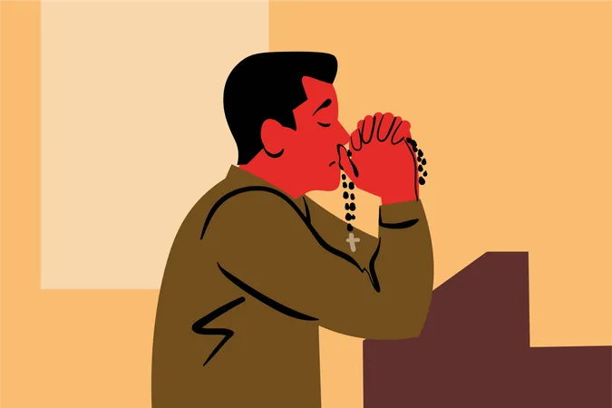 Hombre orando  Ilustración