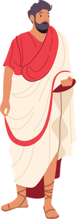 Hombre romano en ropa tradicional  Ilustración
