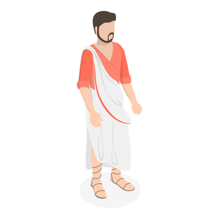 Hombre romano en traje histórico  Ilustración