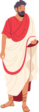 Hombre romano en ropa tradicional  Ilustración