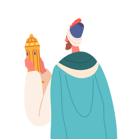 Hombre sabio y rey generoso de Oriente que siguió una estrella hasta Belén  Ilustración