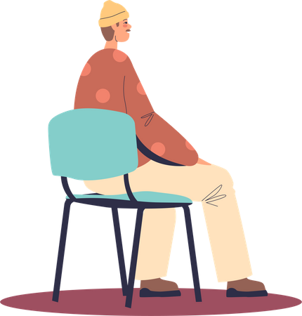 Hombre sentado en una silla  Ilustración