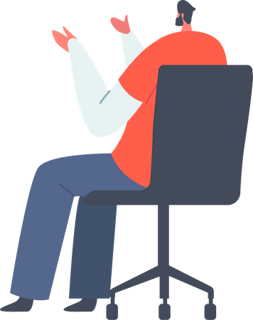 Hombre sentado en una silla  Ilustración