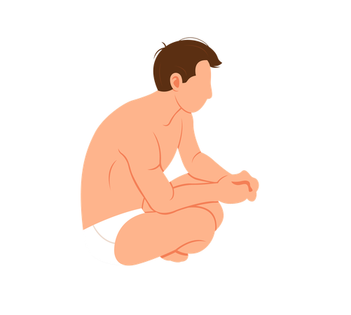 Hombre sentado y relajándose en la sauna  Ilustración