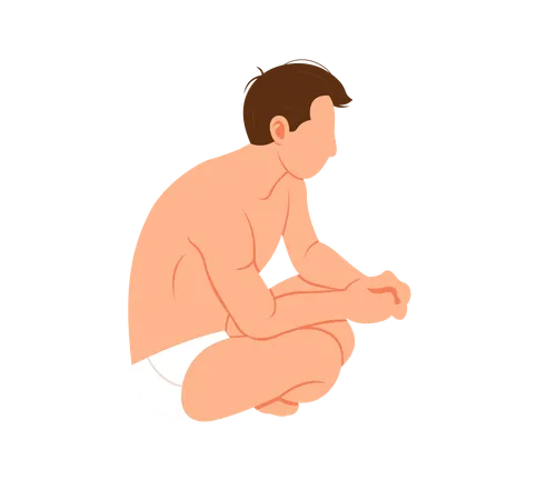 Hombre sentado y relajándose en la sauna  Ilustración