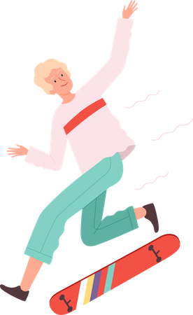 Hombre patinando  Ilustración