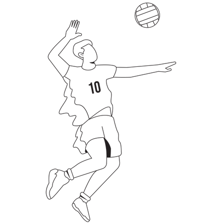 Hombre aplastar voleibol  Ilustración