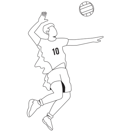 Hombre aplastar voleibol  Ilustración