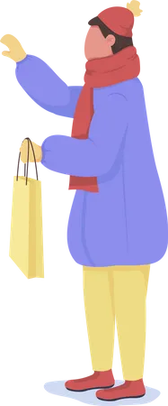 Hombre sujetando una bolsa de compras  Illustration