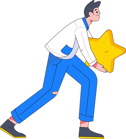 Hombre sosteniendo estrella  Ilustración