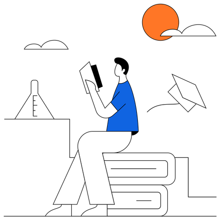 Hombre sujetando el libro  Illustration