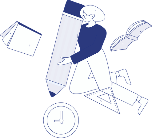 Hombre sujetando un libro con horario de lectura  Ilustración