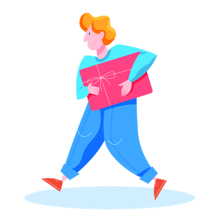 Hombre sujetando la tarjeta de compras  Ilustración