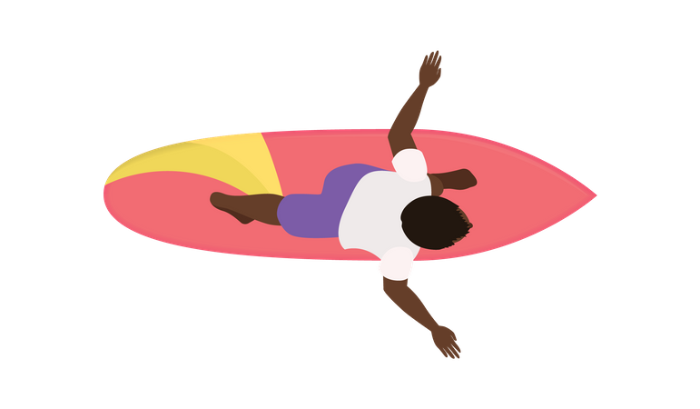 Hombre surfeando  Ilustración