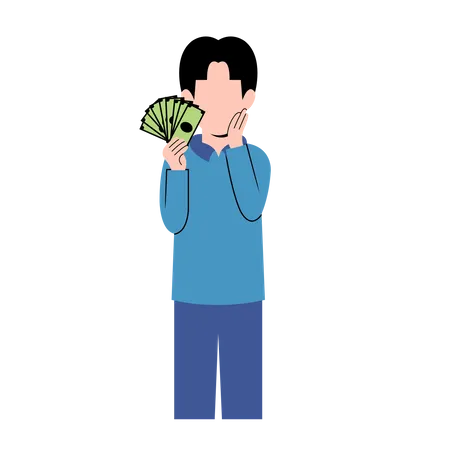 Hombre sosteniendo dinero  Illustration