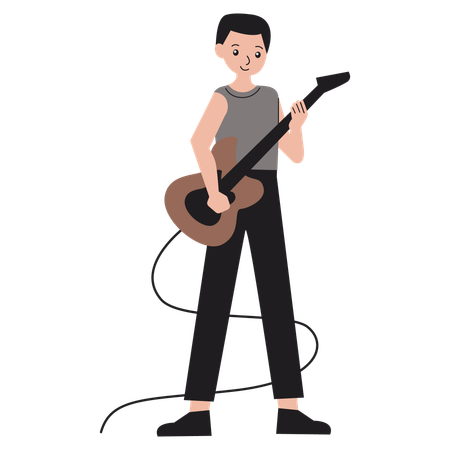 Hombre tocando la guitarra  Illustration