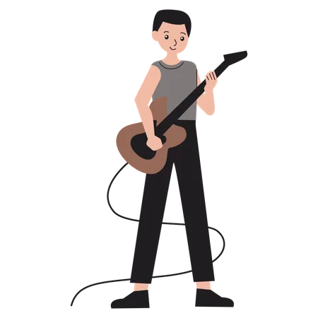 Hombre tocando la guitarra  Illustration