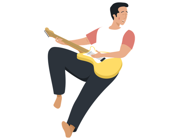 Hombre tocando la guitarra  Ilustración