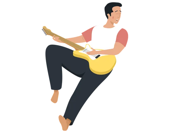 Hombre tocando la guitarra  Ilustración