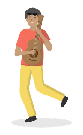 Hombre tocando la guitarra  Ilustración