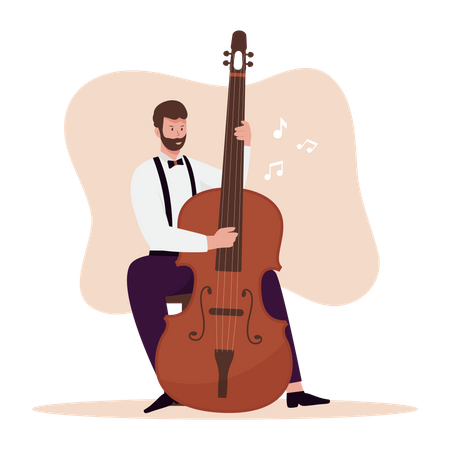 Hombre tocando la guitarra  Ilustración