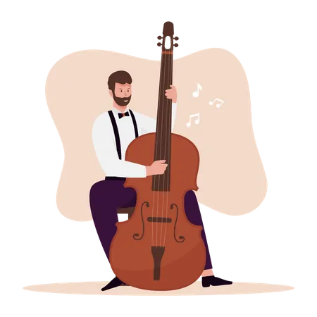 Hombre tocando la guitarra  Ilustración