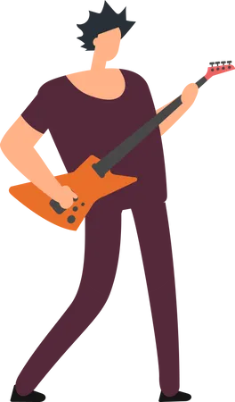 Hombre tocando la guitarra  Ilustración