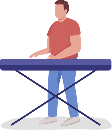 Hombre tocando el piano digital  Ilustración
