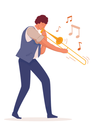 Hombre tocando el saxofón  Ilustración