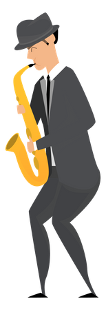 Hombre tocando el saxofón  Illustration