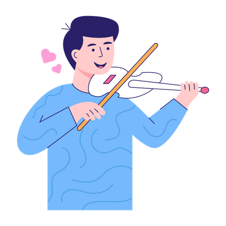 Hombre tocando el violín  Ilustración