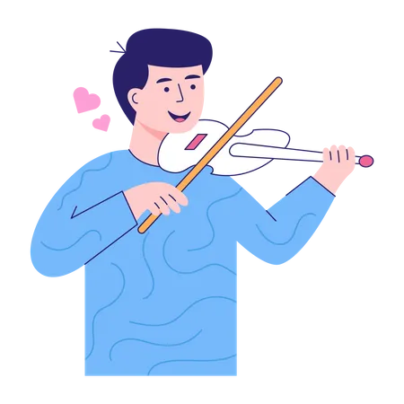 Hombre tocando el violín  Ilustración