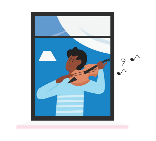Hombre tocando el violín  Ilustración