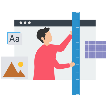 Hombre trabajando en estructura alámbrica  Ilustración