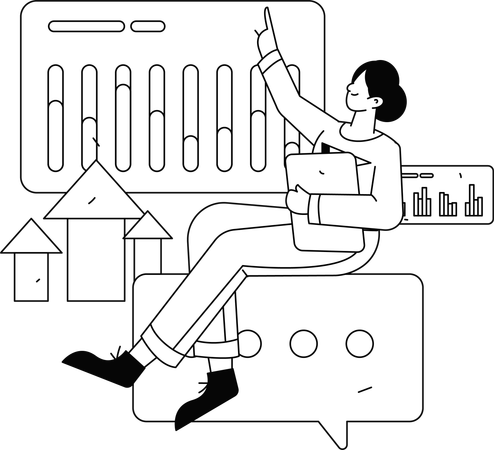 Hombre trabajando en marketing de referencia  Illustration
