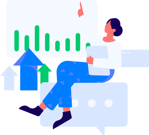 Hombre trabajando en marketing de referencia  Illustration
