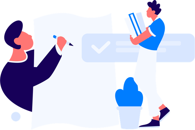 Hombre trabajando en marketing de referencia  Illustration
