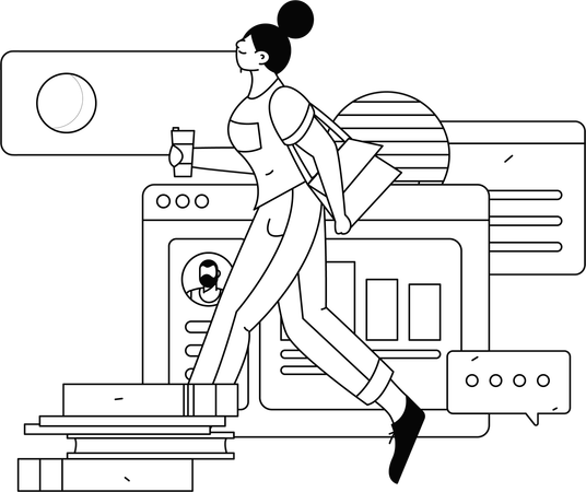 Hombre trabajando en marketing de referencia  Illustration