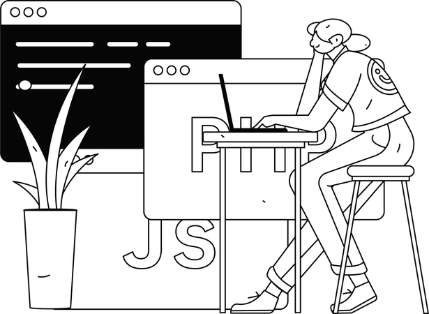 Hombre trabajando en marketing de referencia  Illustration