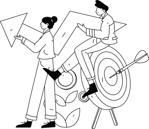 Hombre trabajando en el ranking SEO  Ilustración
