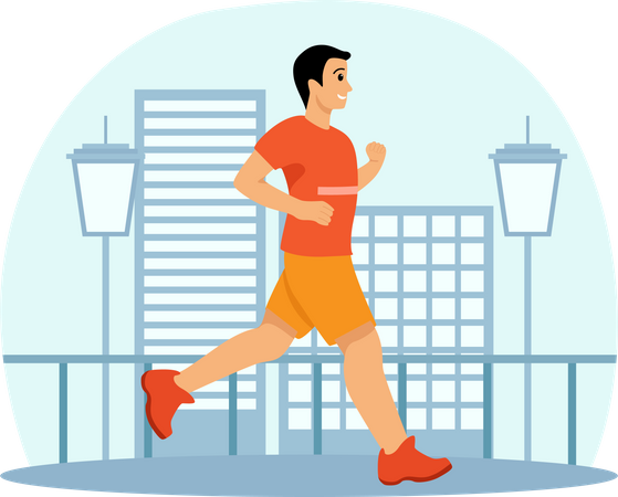 Hombre, jogging, entrenamiento  Illustration