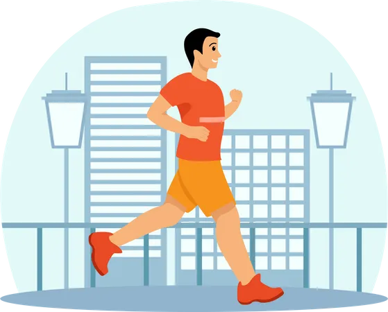 Hombre, jogging, entrenamiento  Illustration