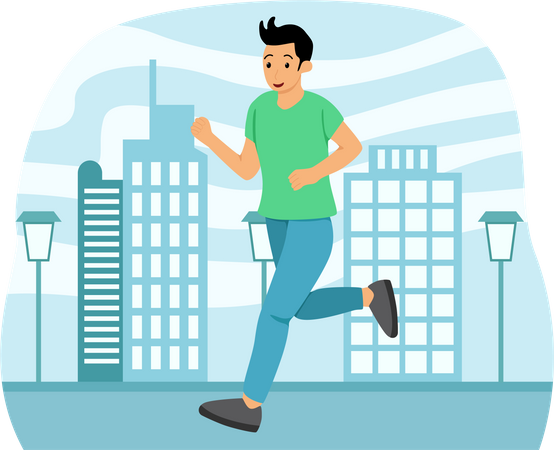 Hombre, jogging, entrenamiento  Illustration