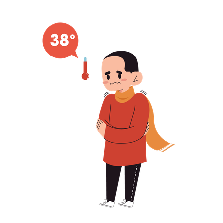 El hombre tuvo fiebre de 38 grados  Ilustración