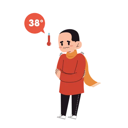 El hombre tuvo fiebre de 38 grados  Ilustración