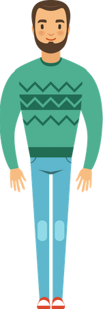 Hombre vestido con camisa verde  Ilustración